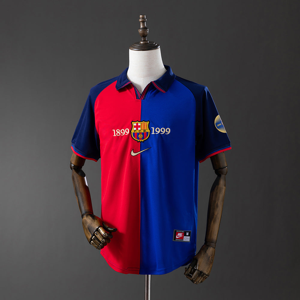 La Camiseta FC Barcelona 1999/00 Primera Equipación Retro Centenario